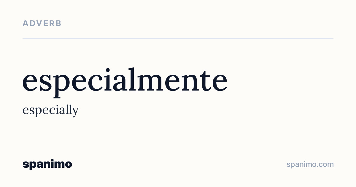 Word card for especialmente