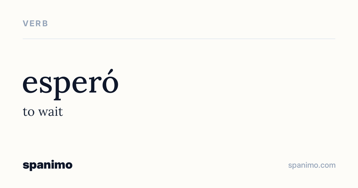 Word card for esperó