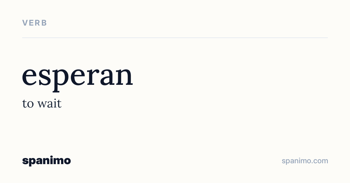 Word card for esperan