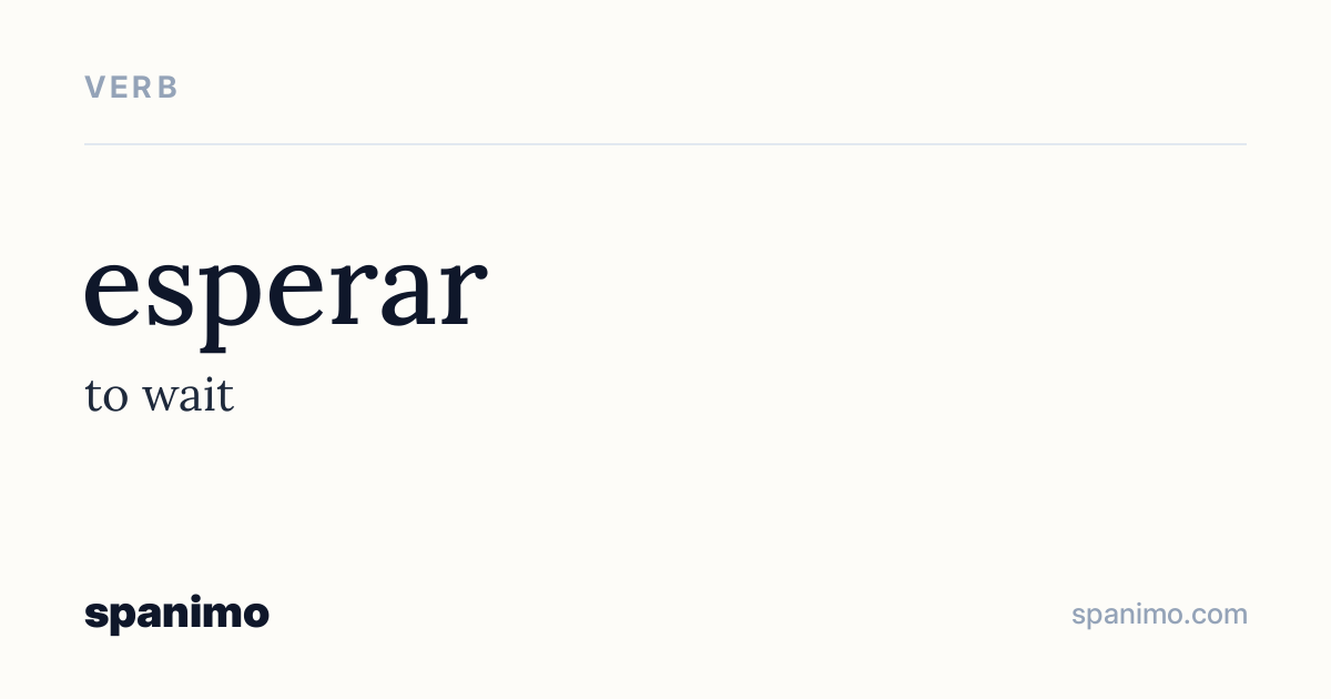 Word card for esperar