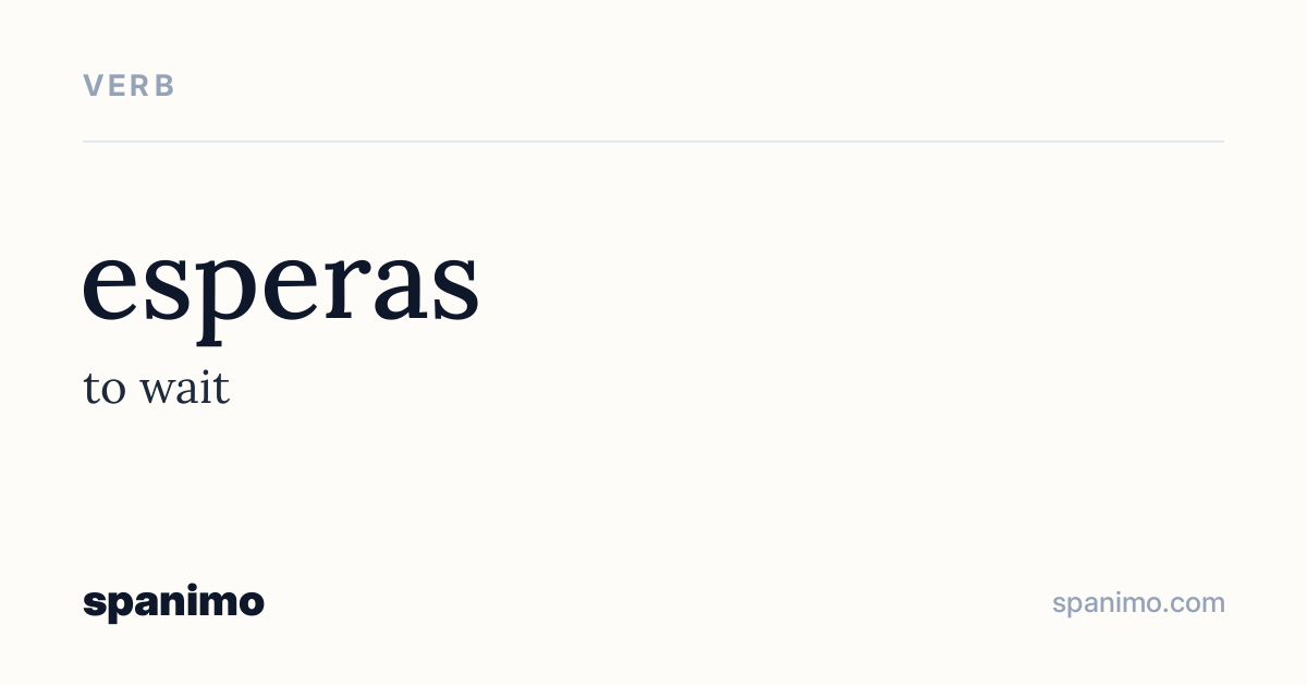 Word card for esperas