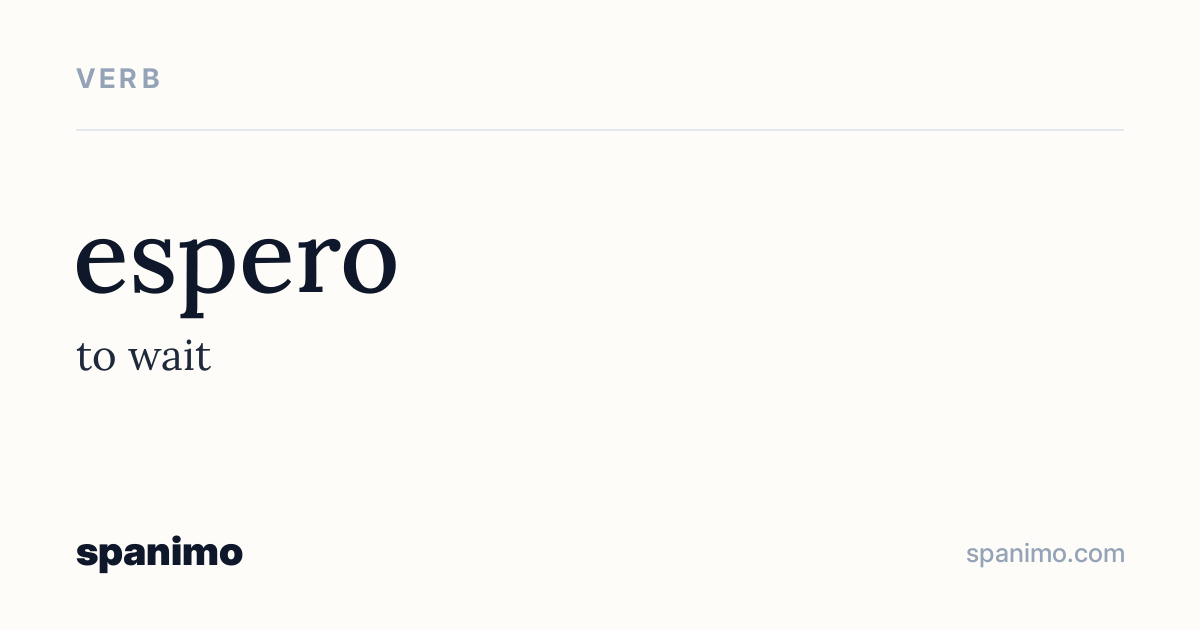 Word card for espero