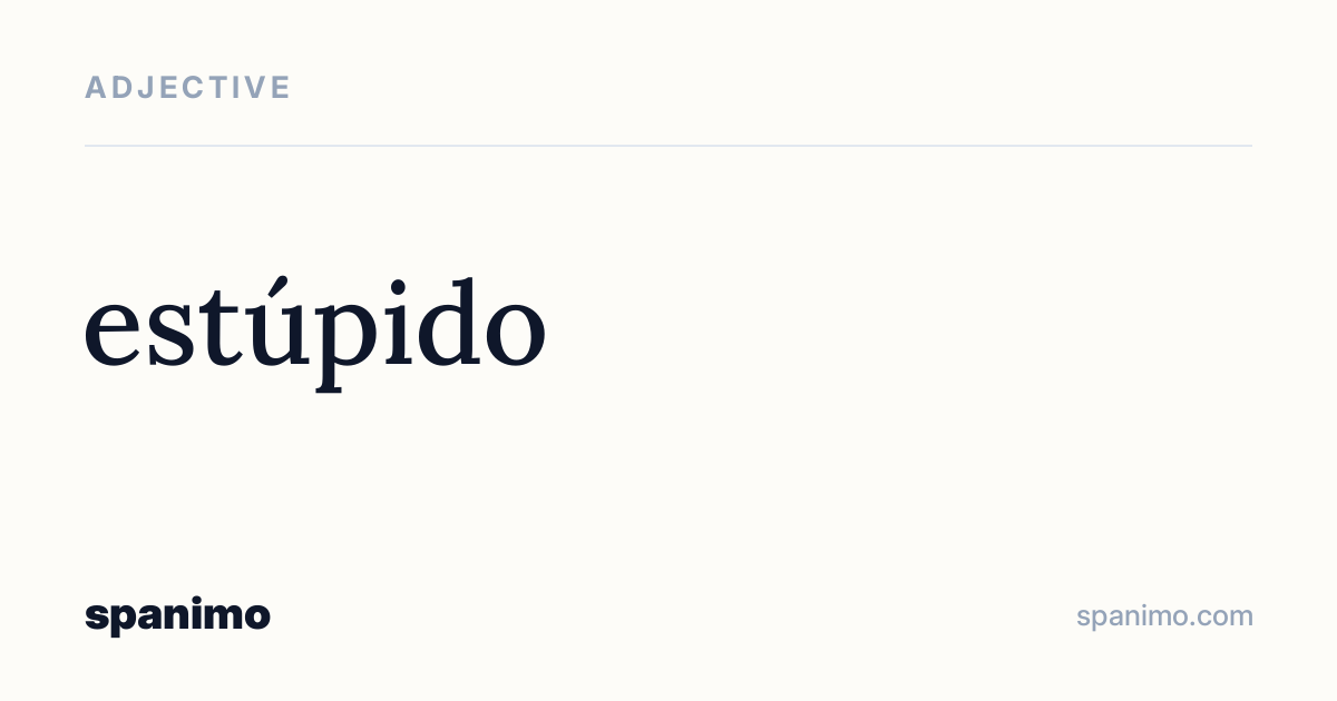 Word card for estúpido