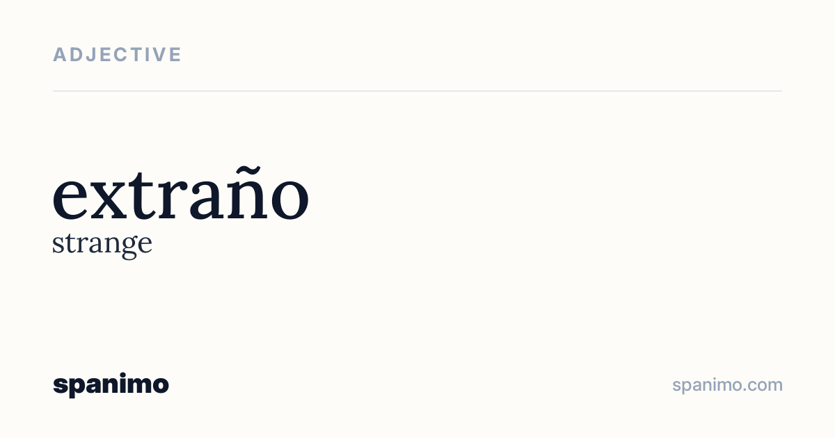 Word card for extraño