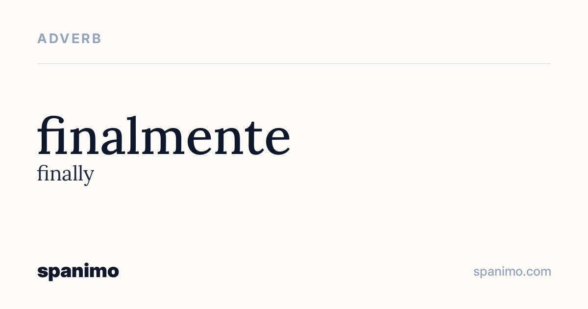 Word card for finalmente