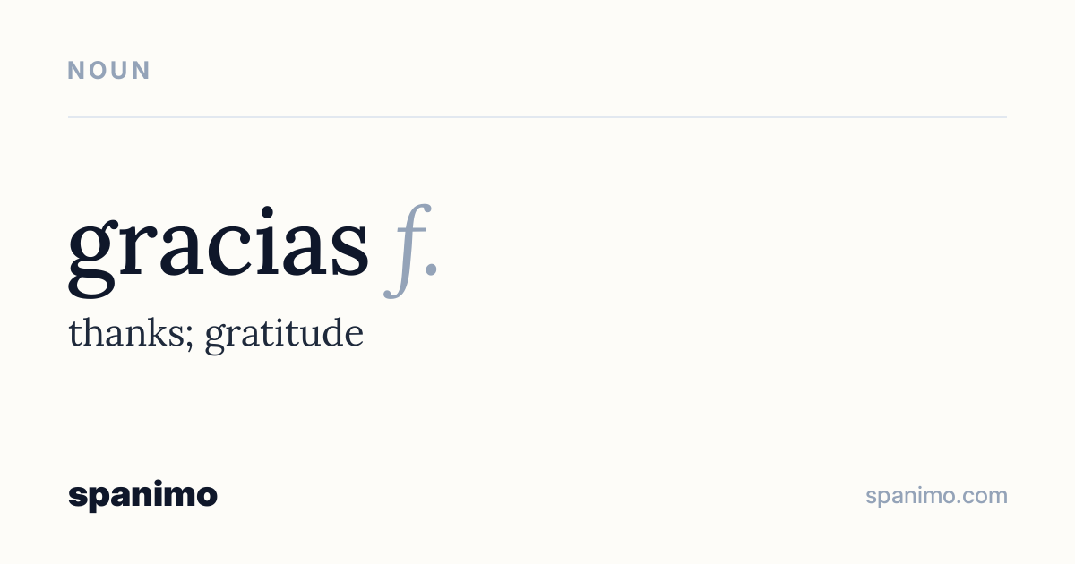 Word card for gracias