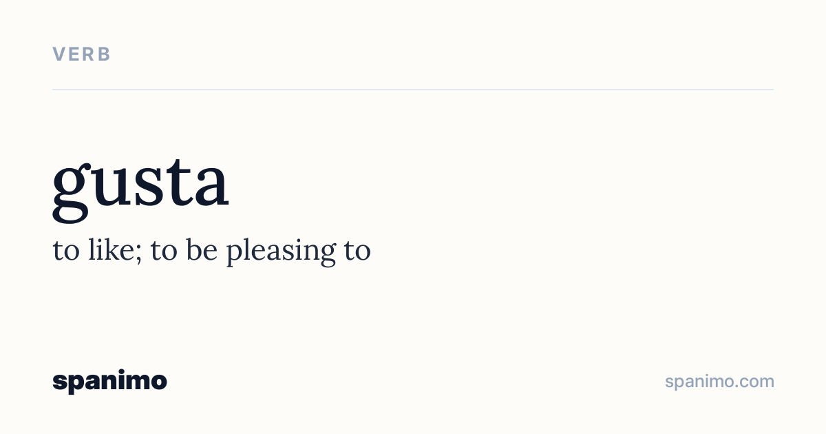 Word card for gusta