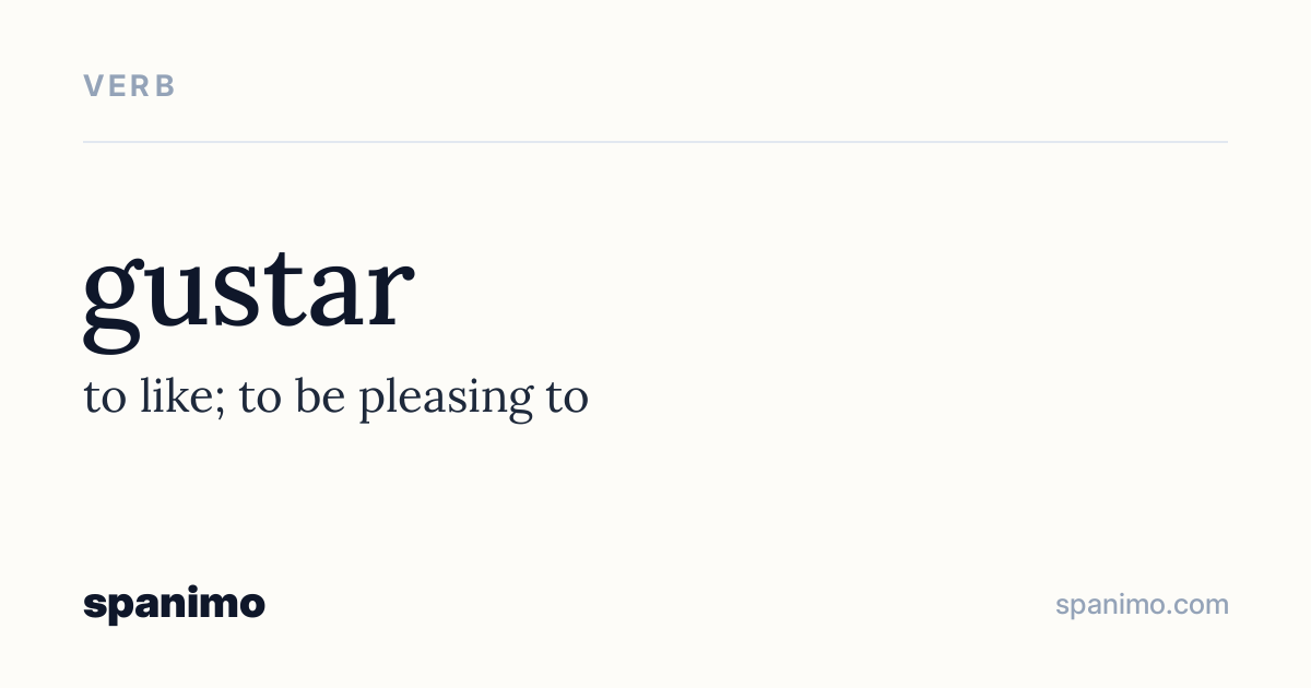 Word card for gustar