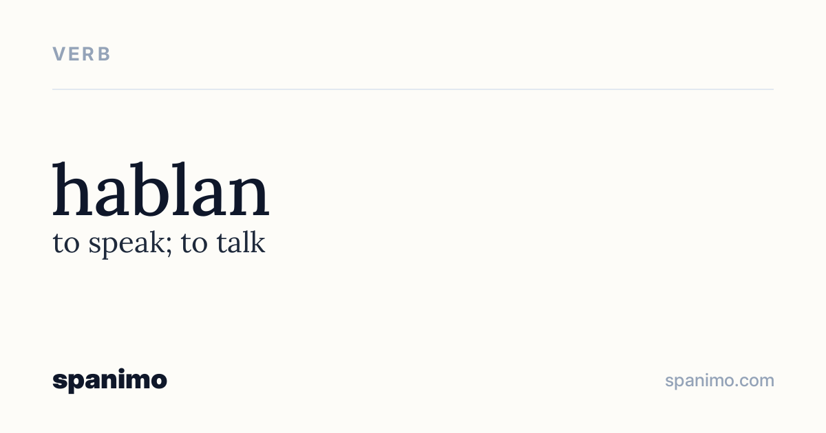 Word card for hablan