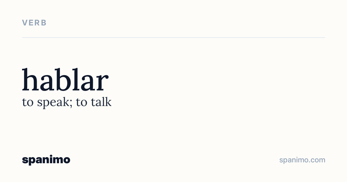 Word card for hablar