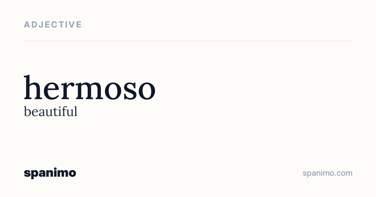 Word card for hermoso