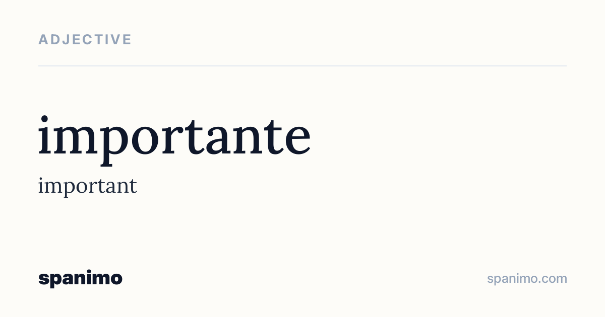 Word card for importante