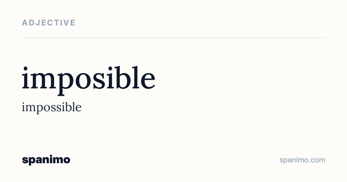Word card for imposible