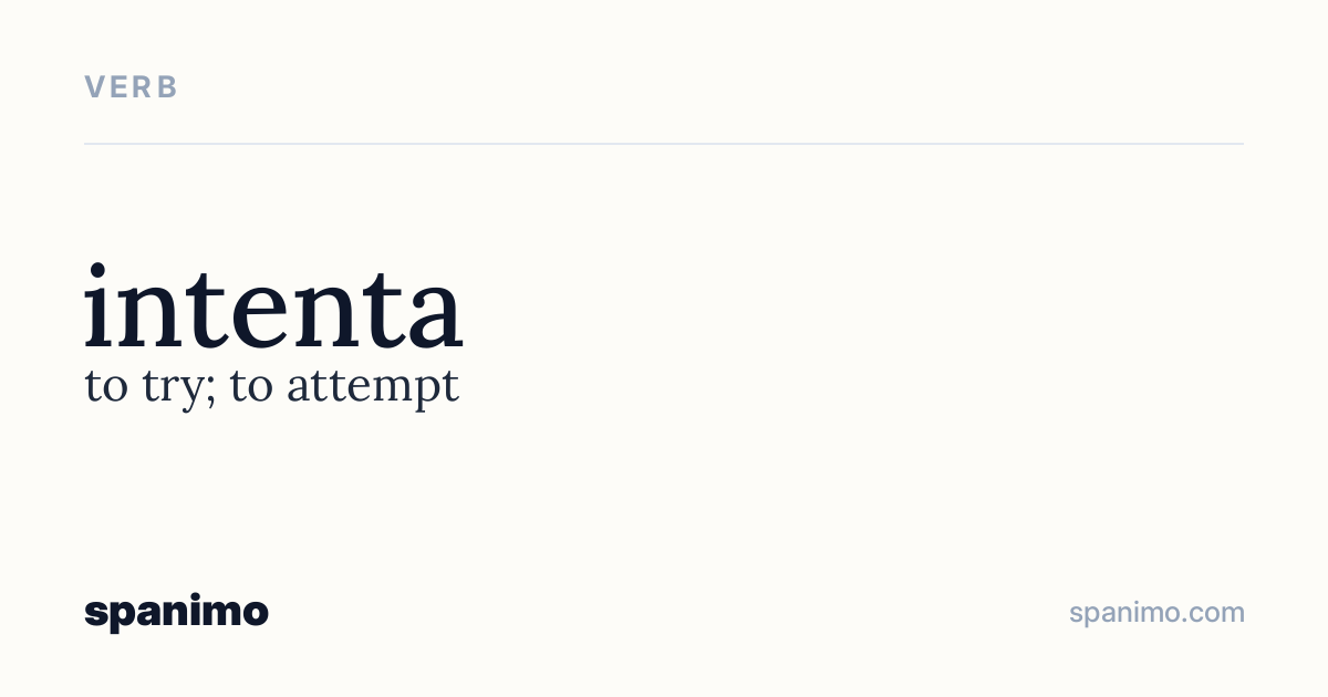 Word card for intenta