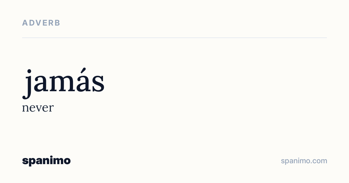 Word card for jamás