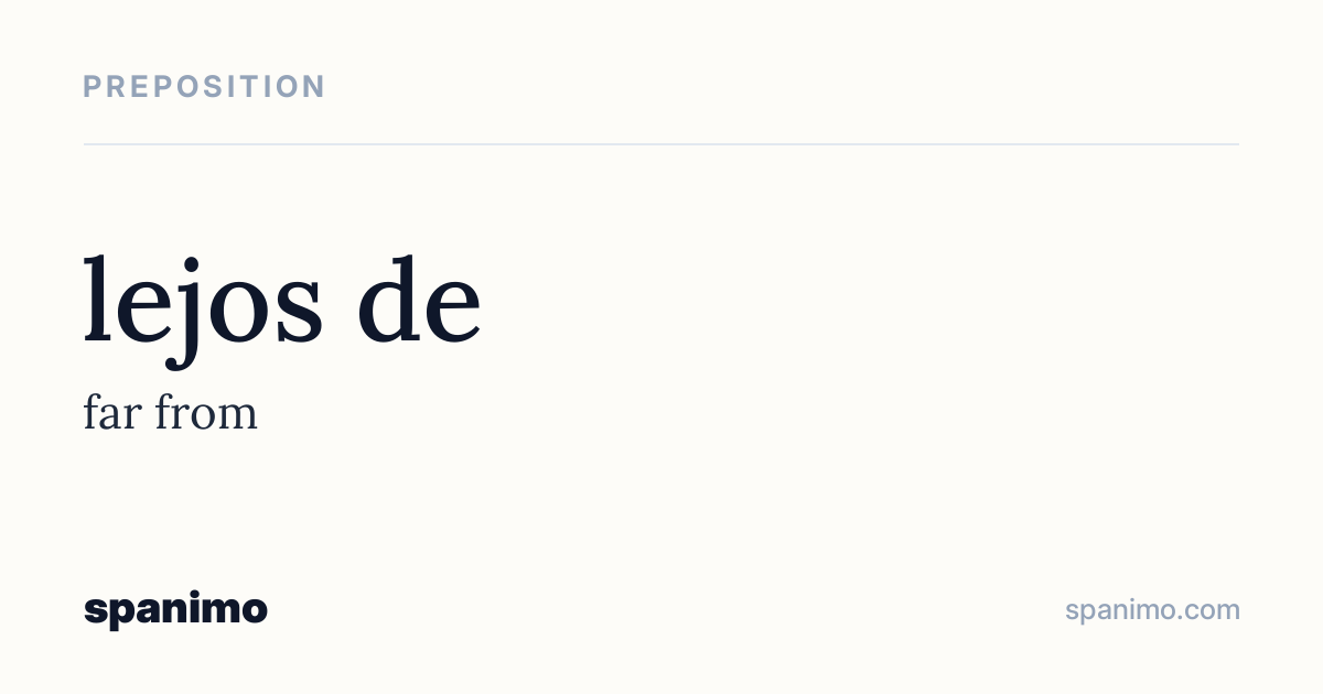Word card for lejos de