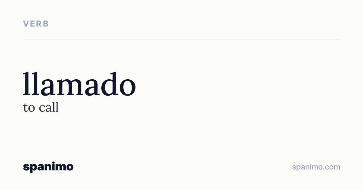 Word card for llamado