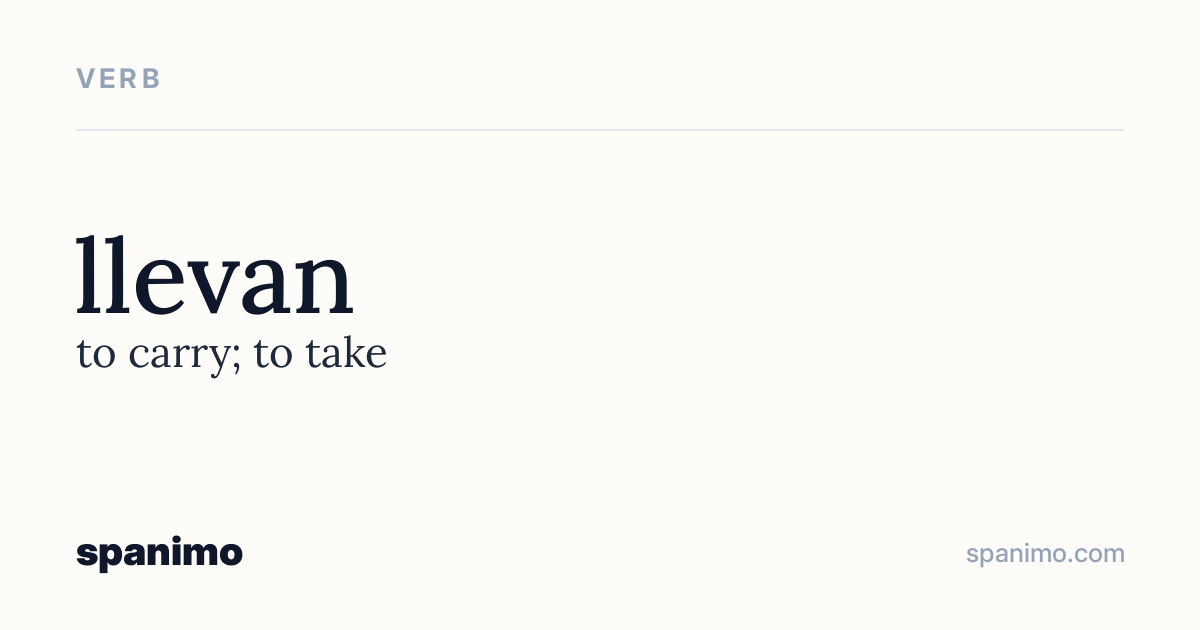 Word card for llevan