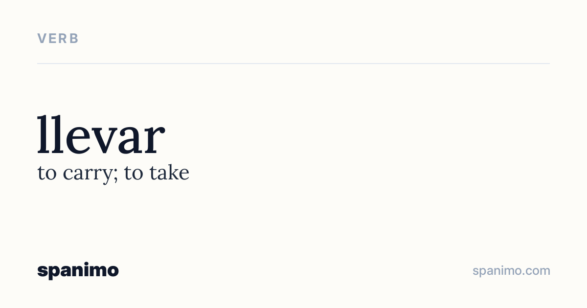 Word card for llevar