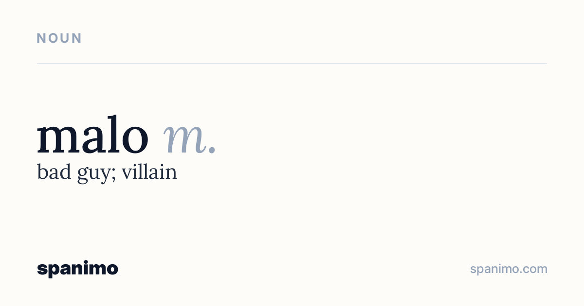 Word card for malo