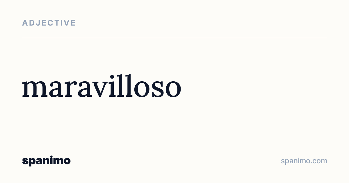 Word card for maravilloso