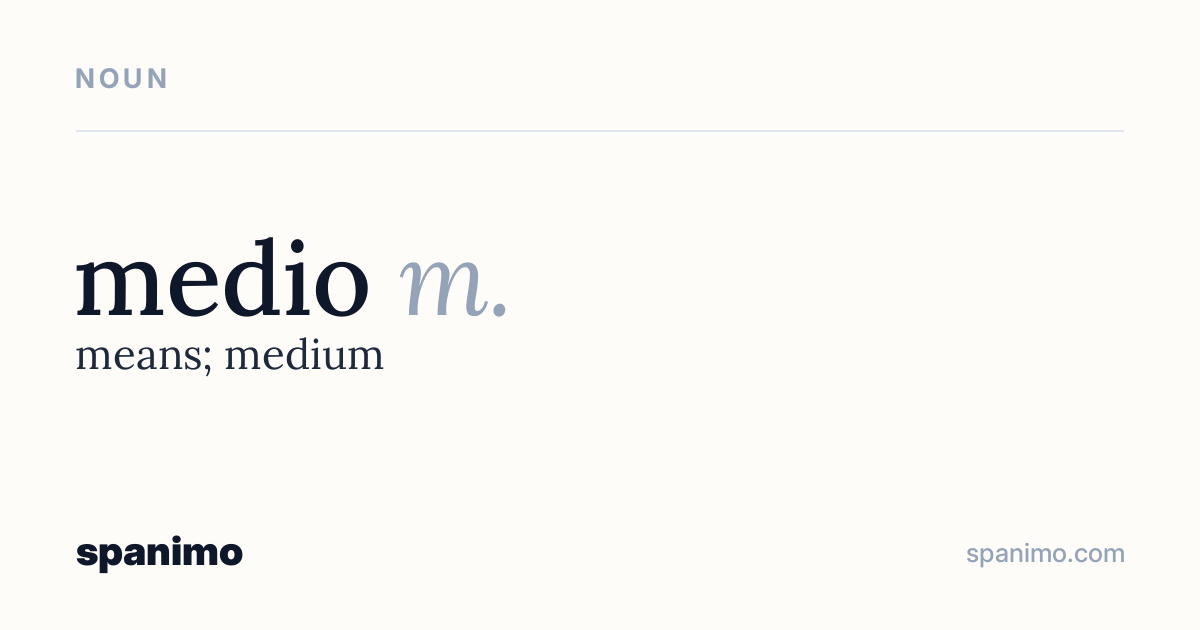 Word card for medio