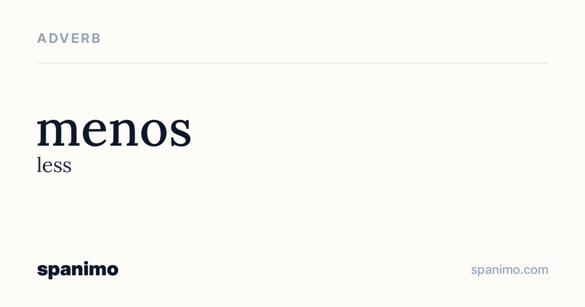 Word card for menos