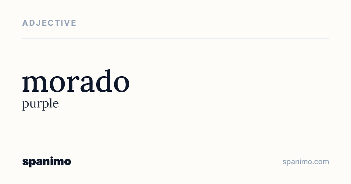 Word card for morado