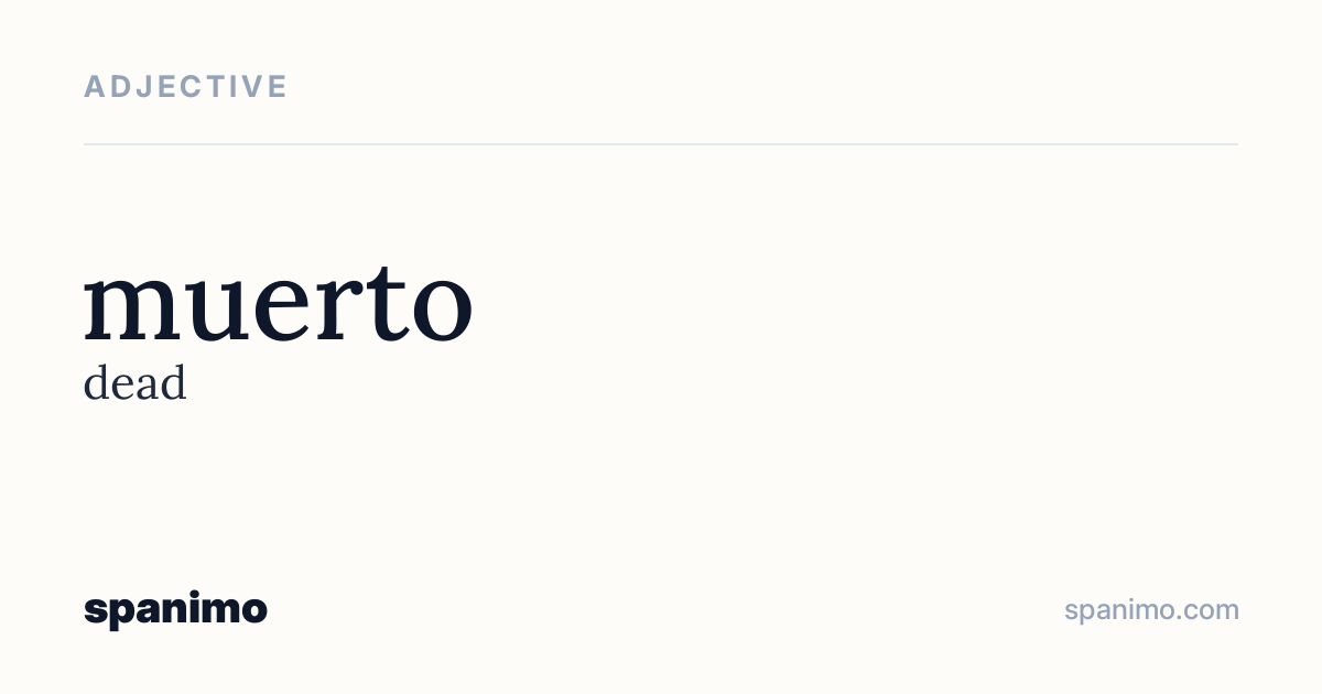 Word card for muerto