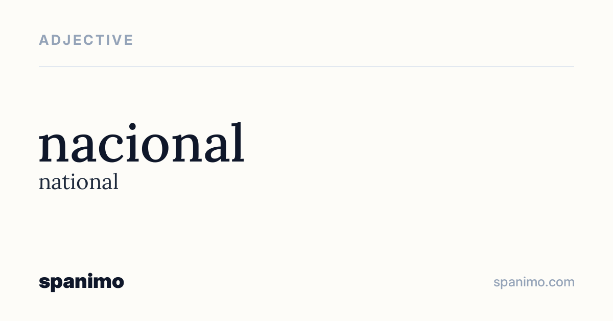 Word card for nacional