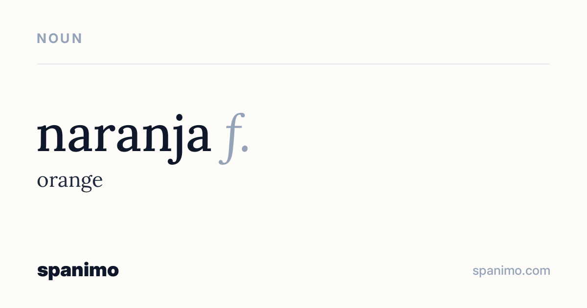 Word card for naranja