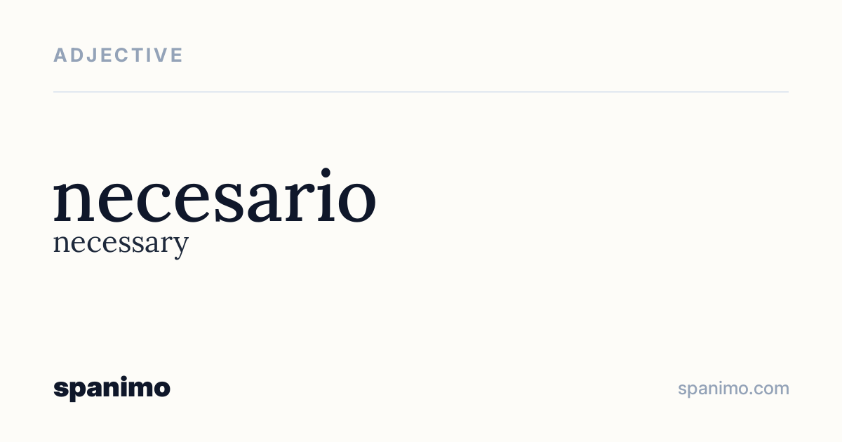 Word card for necesario