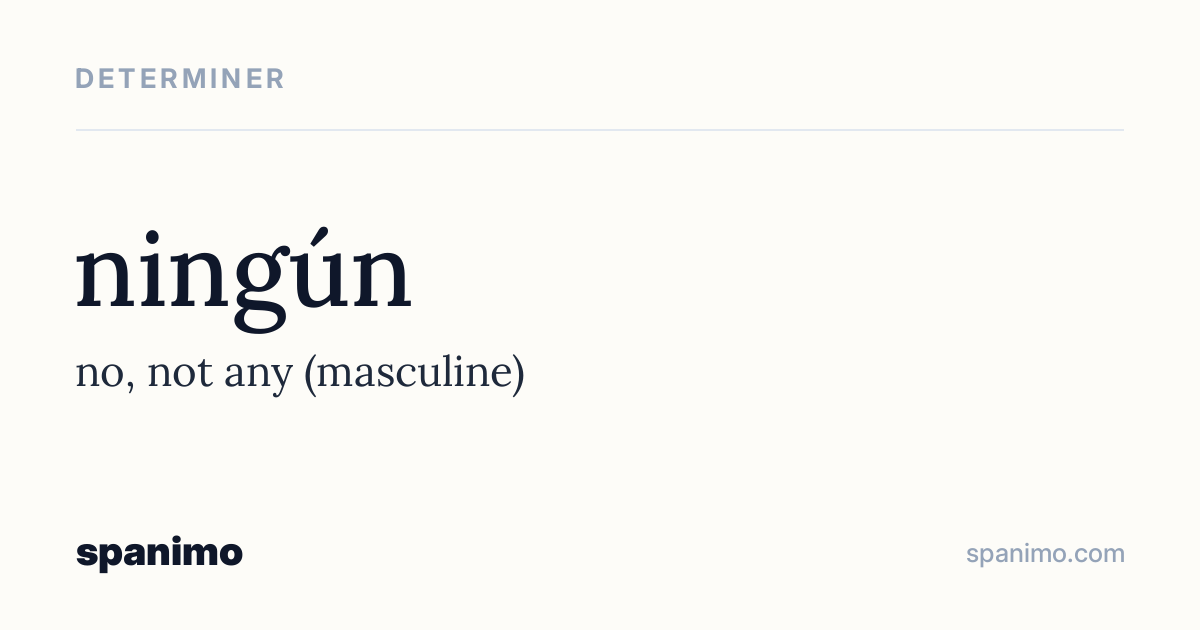 Word card for ningún