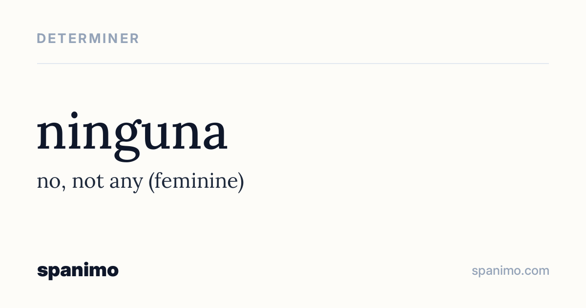 Word card for ninguna