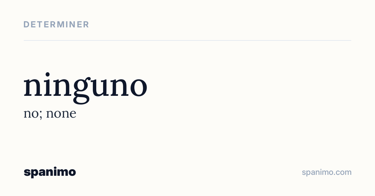 Word card for ninguno