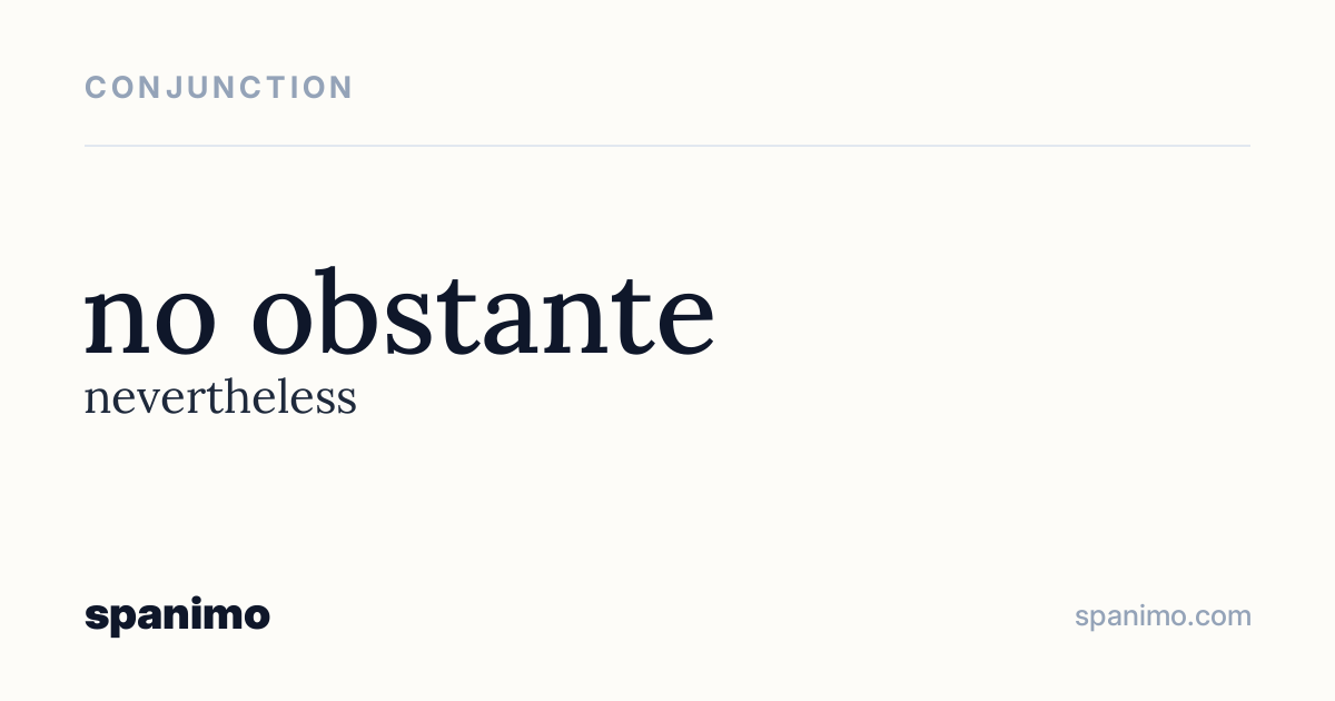 Word card for no obstante