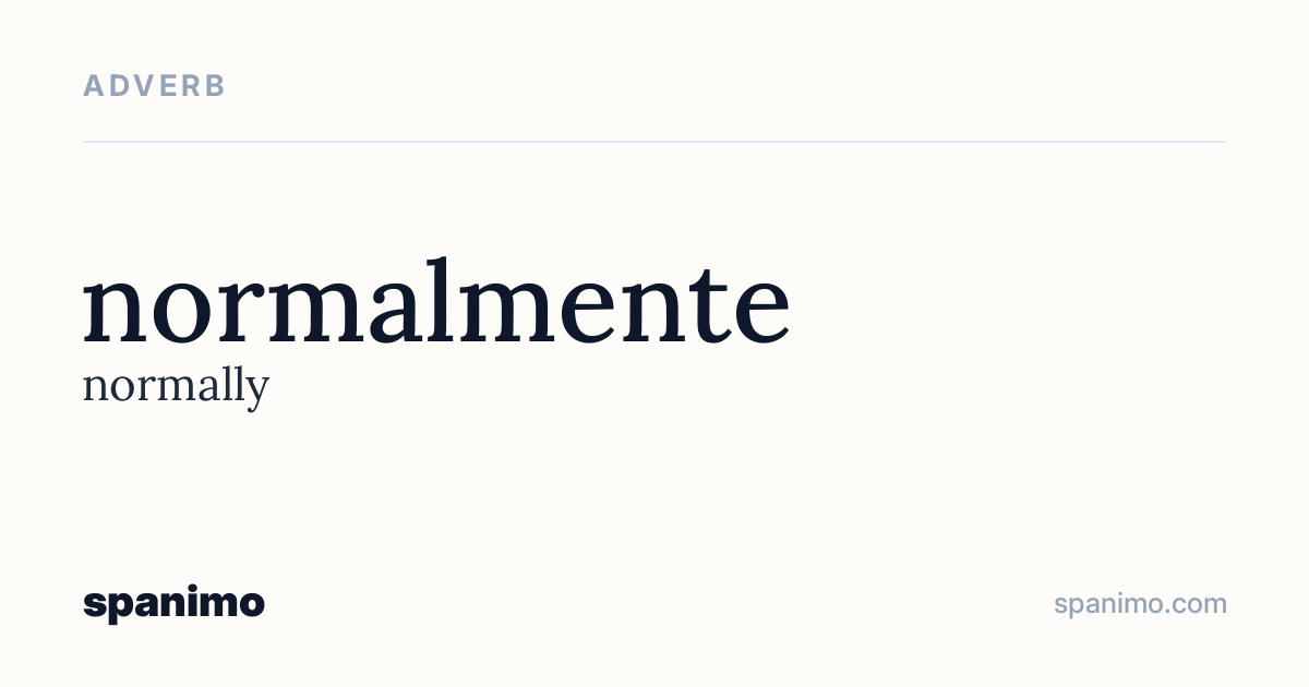 Word card for normalmente