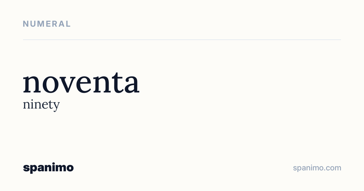 Word card for noventa