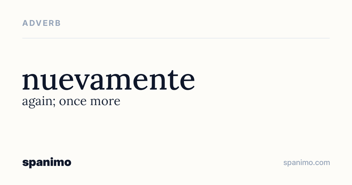 Word card for nuevamente
