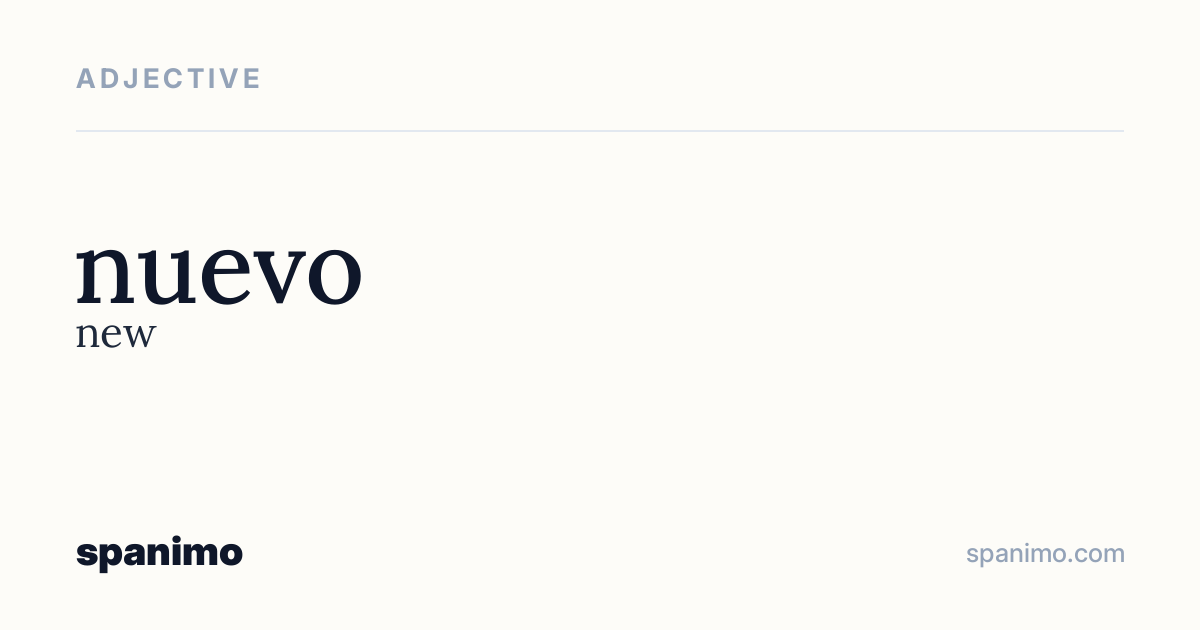 Word card for nuevo
