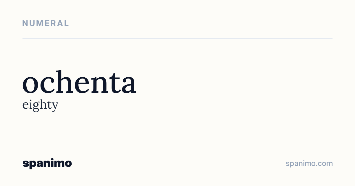 Word card for ochenta