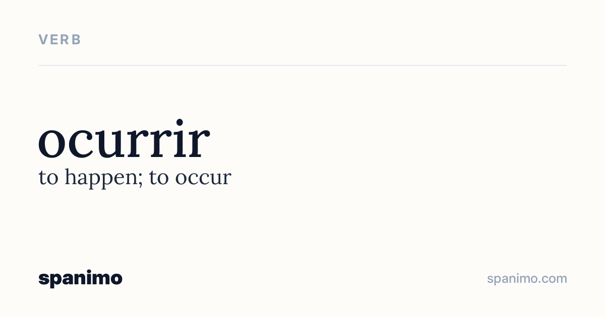 Word card for ocurrir
