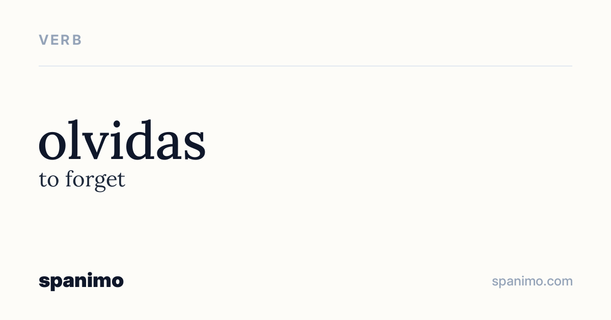 Word card for olvidas