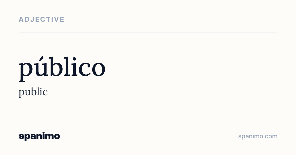 Word card for público