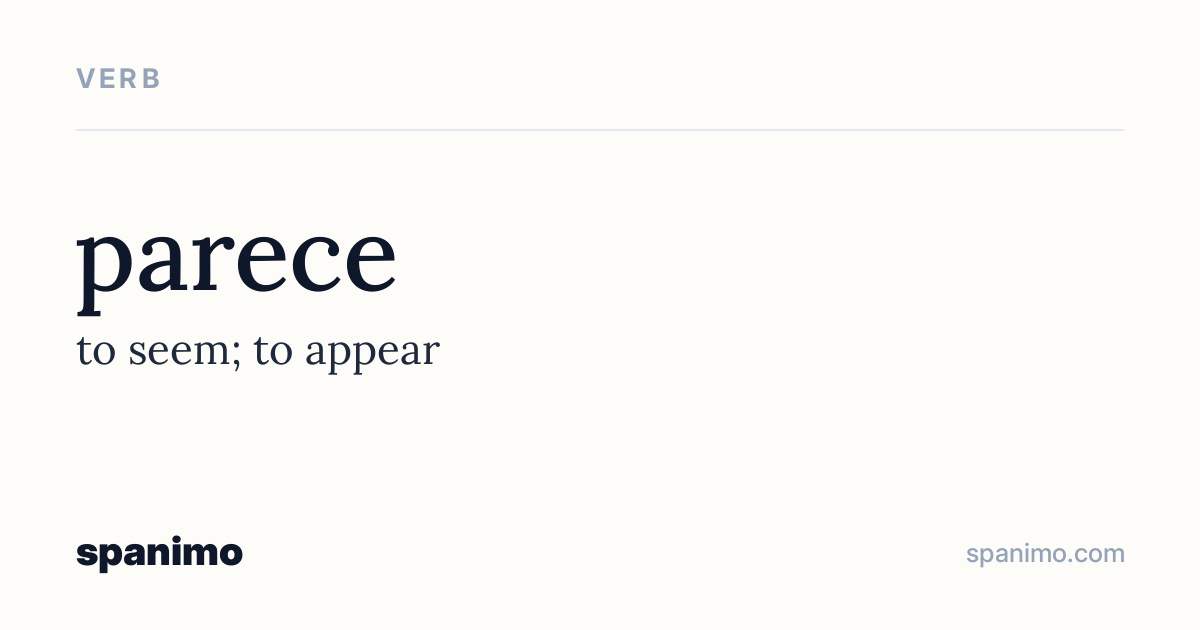 Word card for parece