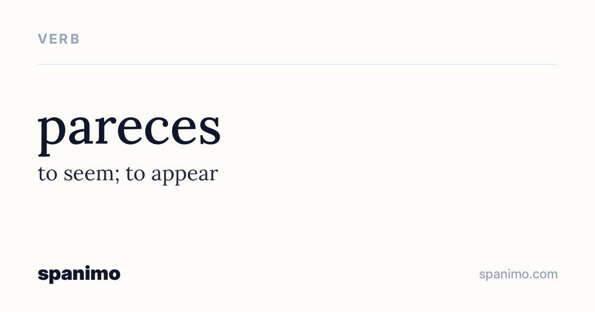 Word card for pareces