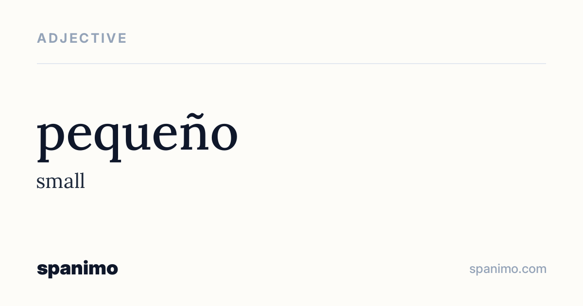 Word card for pequeño