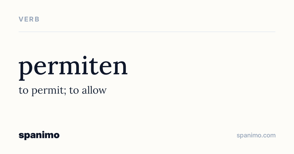 Word card for permiten