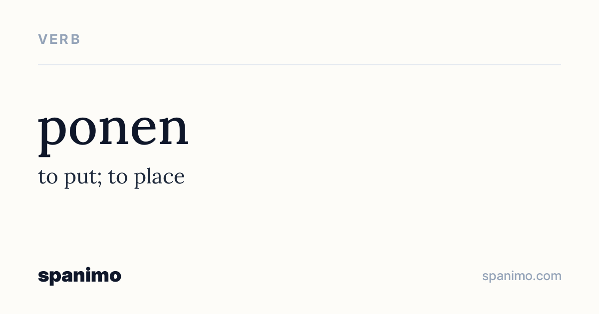 Word card for ponen