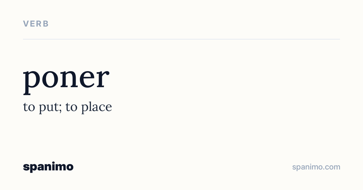 Word card for poner
